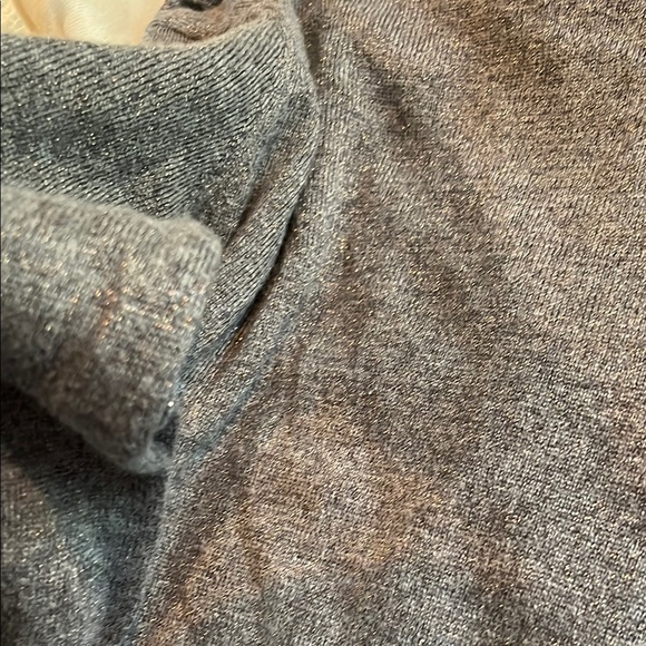 Gray and gold Long Sleeve Sweater with Side Tie - Picture 6 of 6